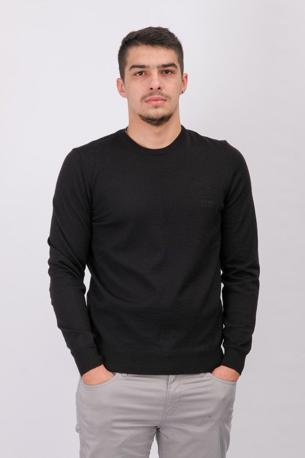 Boss Men'S Sweater Long Sleeve Black A1119