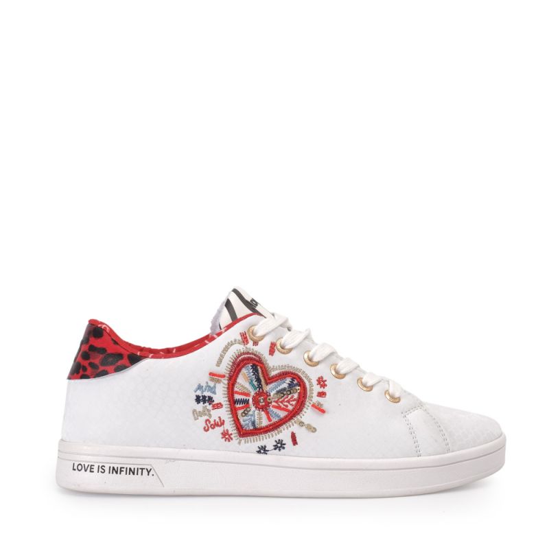 Desigual Classic Embroidered Sneakers White A1262