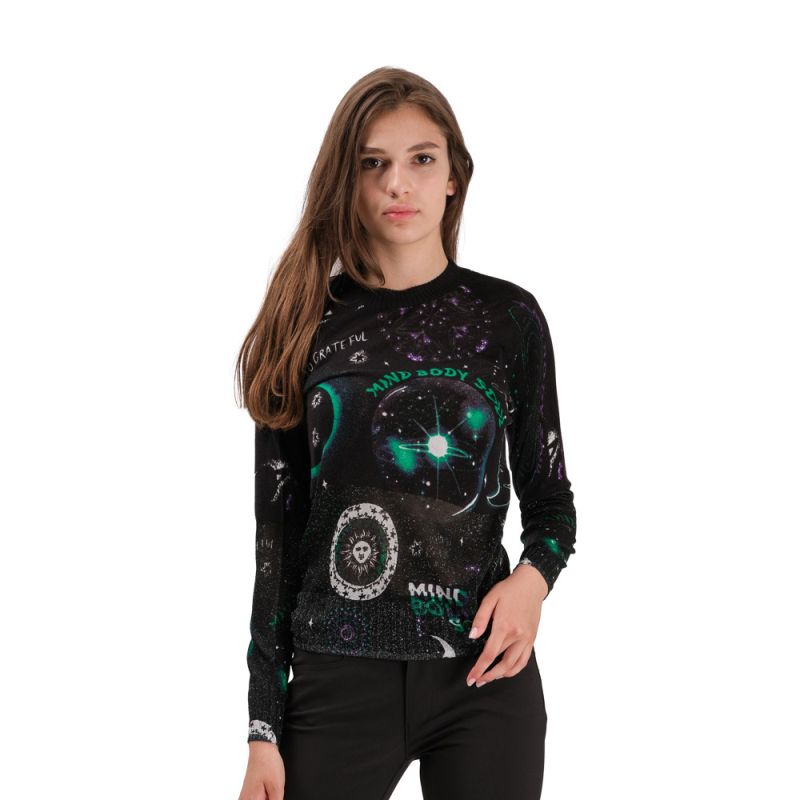 Desigual Cosmic Knitted Sweater Black A1332