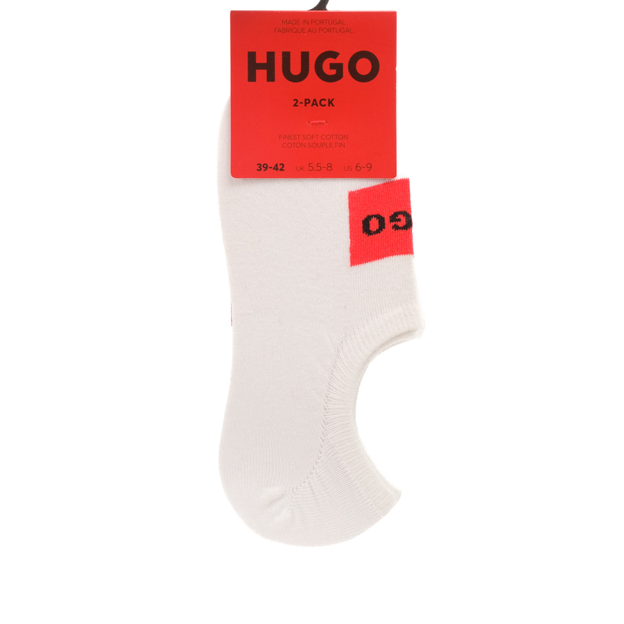 Hugo Hosiery  2P Low Cut Label Cc White B1194