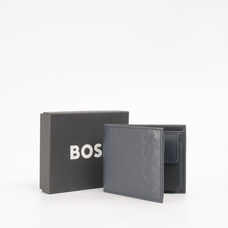 Boss Small Leather Goods  Big Bb Trifold Dark Blue C2005