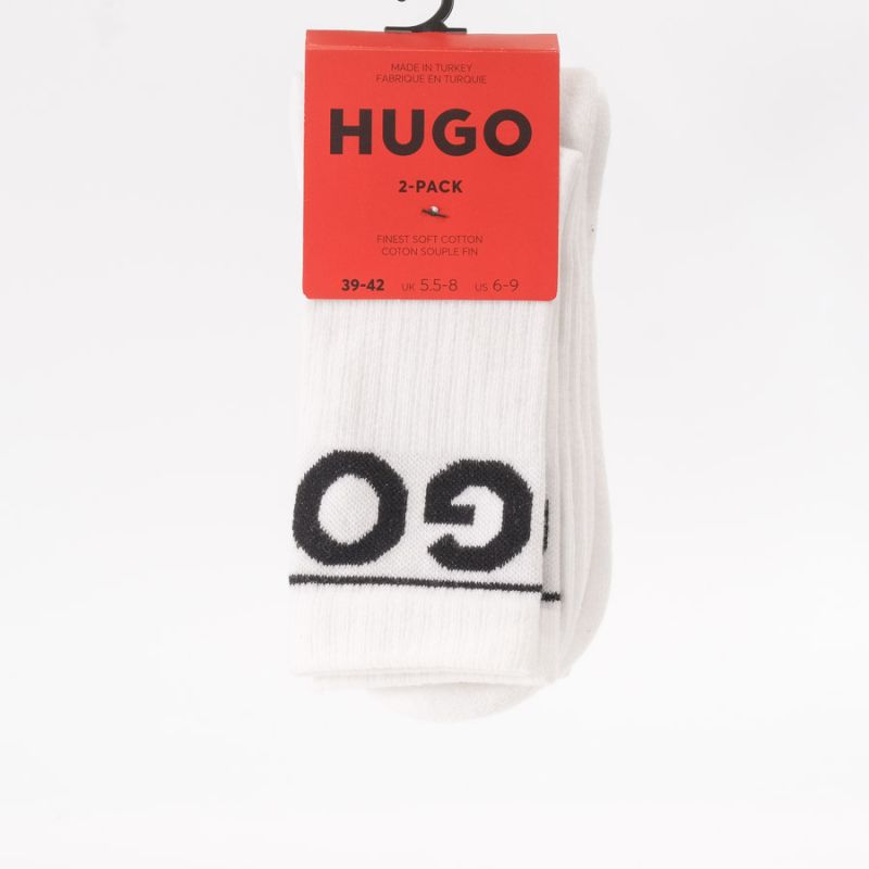 Hugo Hosiery  2P Qs Rib Iconic Cc White C3078