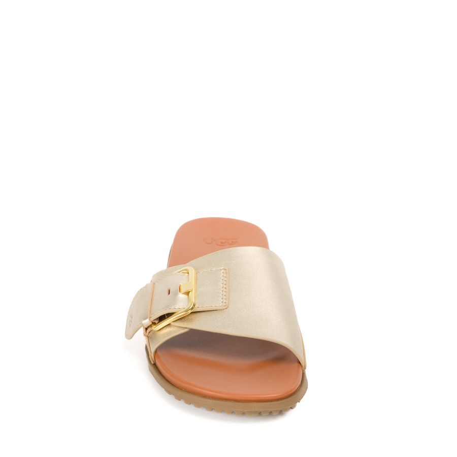 UGG Solivan Buckle Slide Pale Gold Metallic C5063 Astra&Borovo