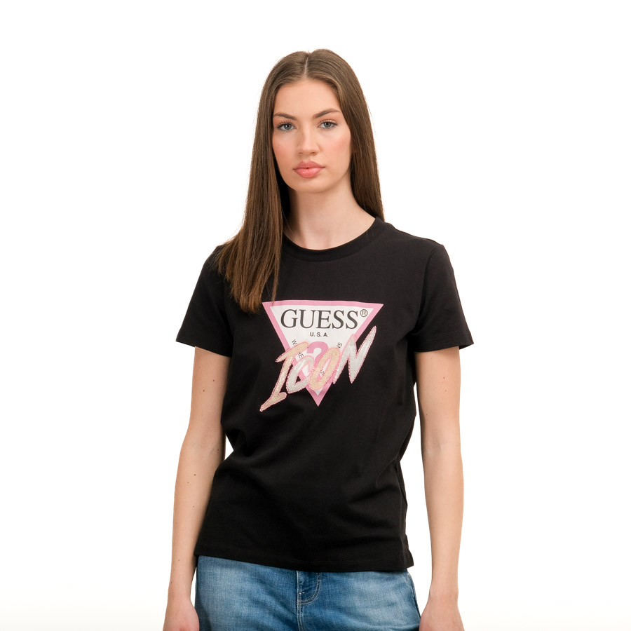 GUESS Ss Cn Icon Tee Jet Black A996 C6567