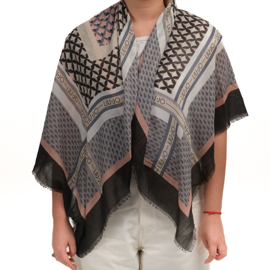 LIU JO Ecs Foulard Geometico 120X120 Nero C7318