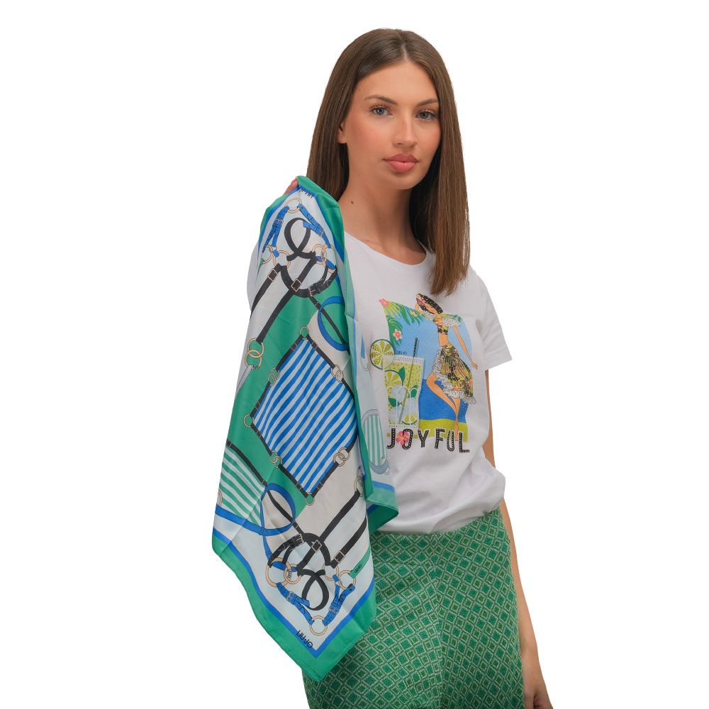 LIU JO Ecs Foulard Met/Stripes 120X12 Shamrock C7320