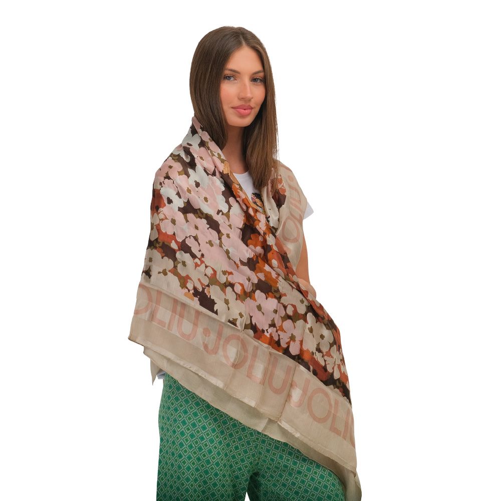 LIU JO Foulard Flowery 120X120 Bone C7329