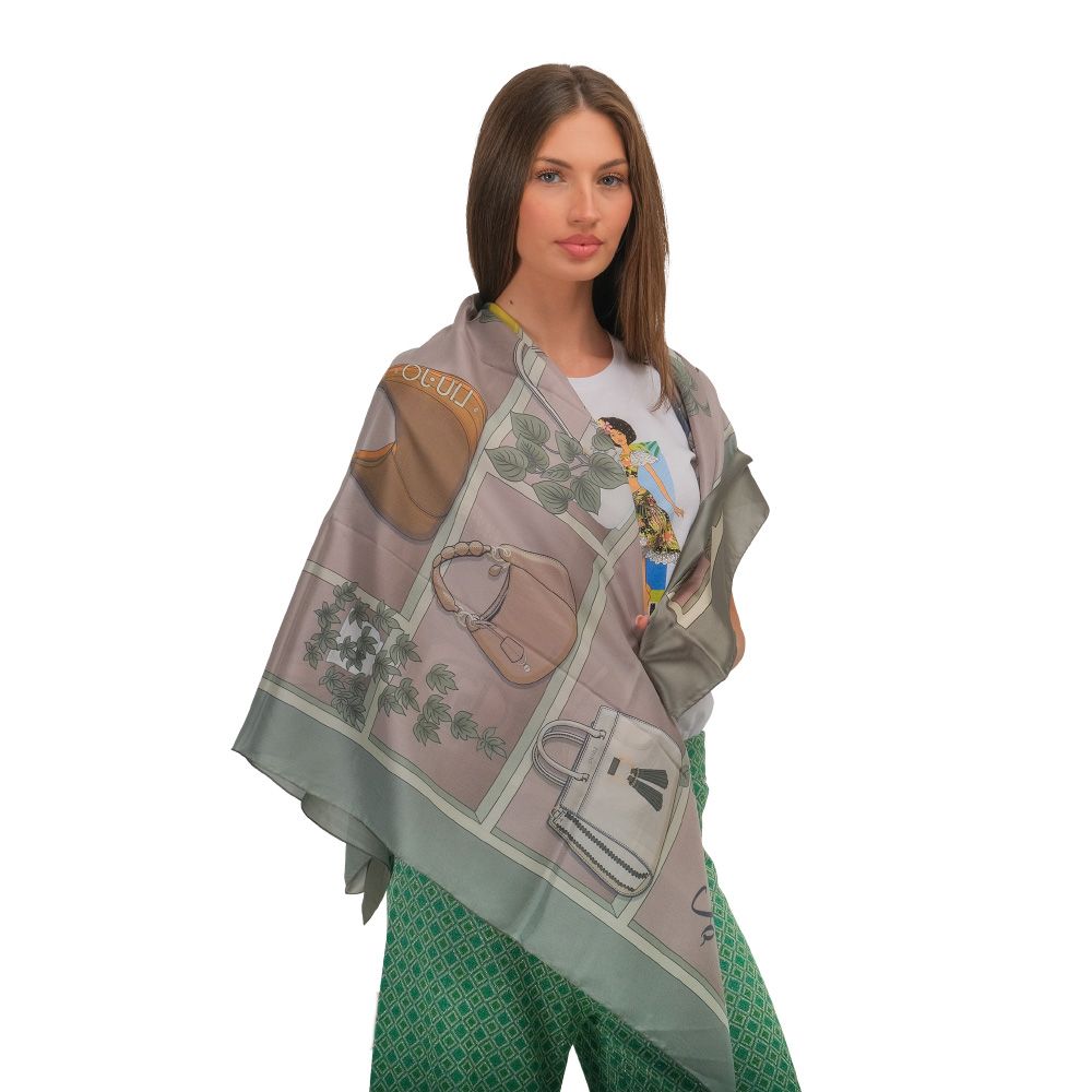 LIU JO Ecs Foulard Bags 120X120 Drab grey C7336