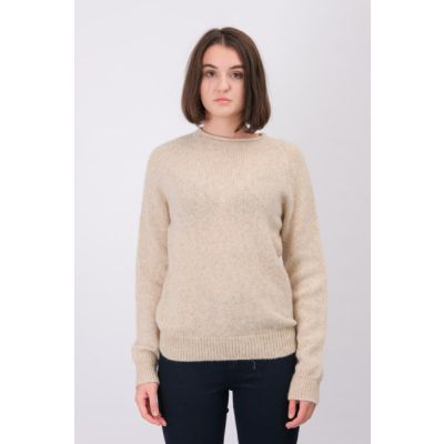 Pullover C_Fesperanza Made Of Ribbed Knit In Cropped Length -Beige