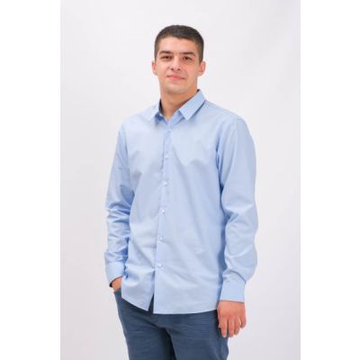 Easy-Iron Regular-Fit Shirt In Signature Cotton Poplin Blue