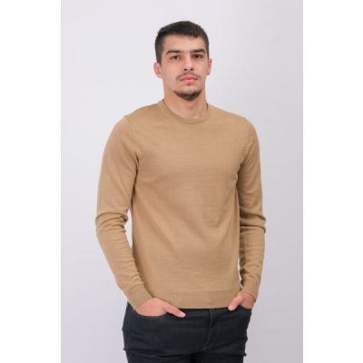 Slim-Fit Sweater In Extra-Fine Merino Wool Beige