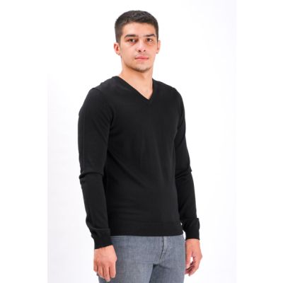 Slim-Fit Sweater Merino Wool Black