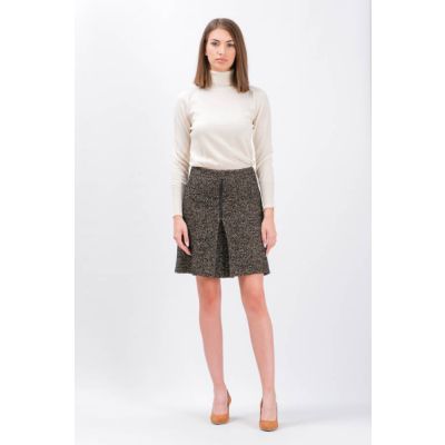 Faville-Patterned Skirt Black-Hazelnut-Black