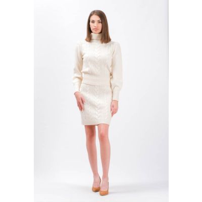 Maiorca-Cable Knit Skirt White