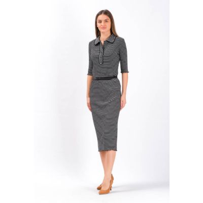 Chiodo Ribbed Jersey Skirt Black Pattern