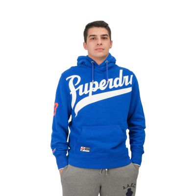 Strikeout Cotton Graphic Hoodie Blue