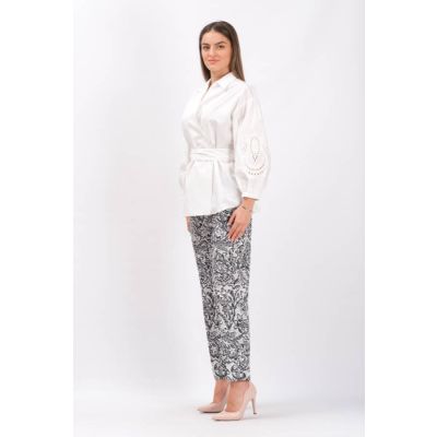 Esule Cotton Faille Trousers Ivory