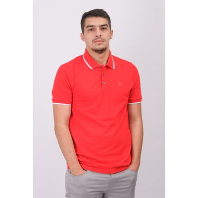 Logo Patch Polo Shirt Red
