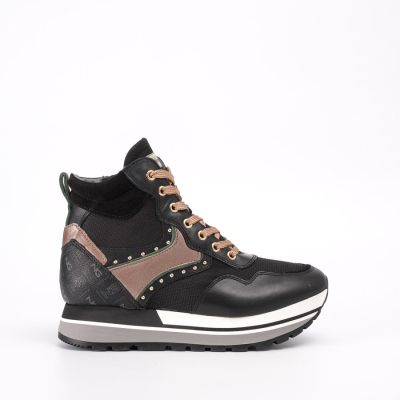 Women'S Leather And Suede Sneakers Black