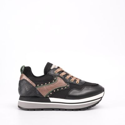 Women'S Leather And Suede Sneakers Black 100