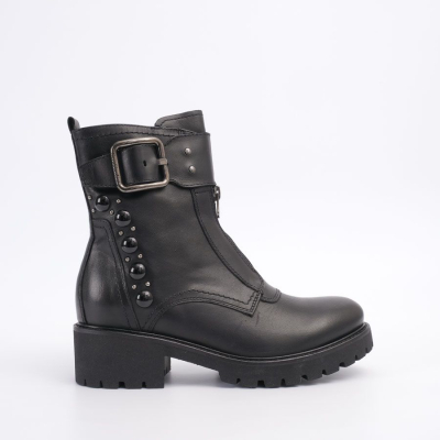 Women'S Leather Ankle Boots Black