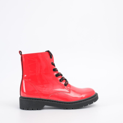 Lace Up Boots Red