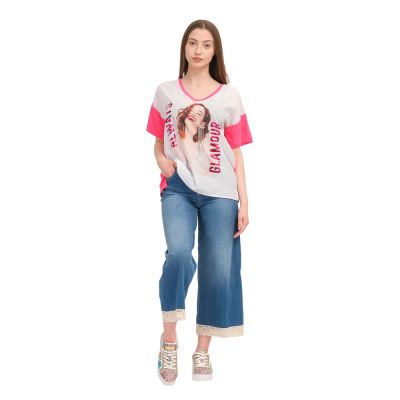 T-Shirt Moda M/C Rosa Mag.Glamour