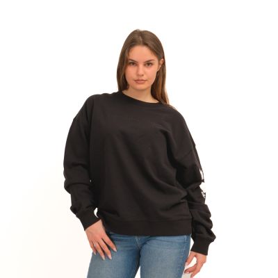 Sweatshirt Piece Dyed Organic Cotton Fleece Black