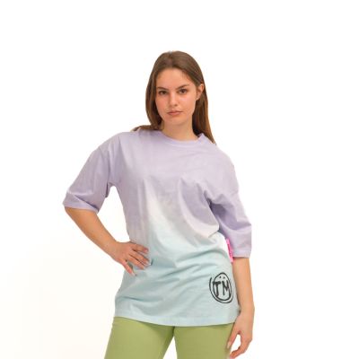 T-Shirt Tie Dyed Heavy Organic Cotton Jersey Lila