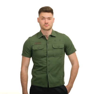 Shirt Cotton Satin Light Military