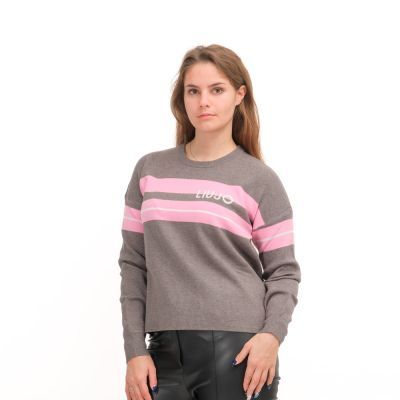 L S Closed Sweater Gray M Mel Dragee