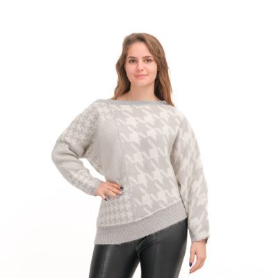 Asymmetric L S Closed Sweater Gray Star White Pd