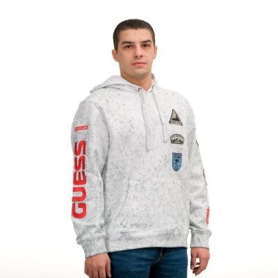 Finch Washd Patches Hoodie Pure White Multi